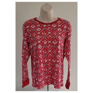 CREATIVE APPAREL Wisconsin Badgers Womens Thermal Knit Logo Top--Sz XL